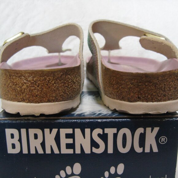 RARE Birkenstock LUX GIZEH Ombre Pearl Leather 40 R US W 9 M 7 *Wedding* - Picture 10 of 16